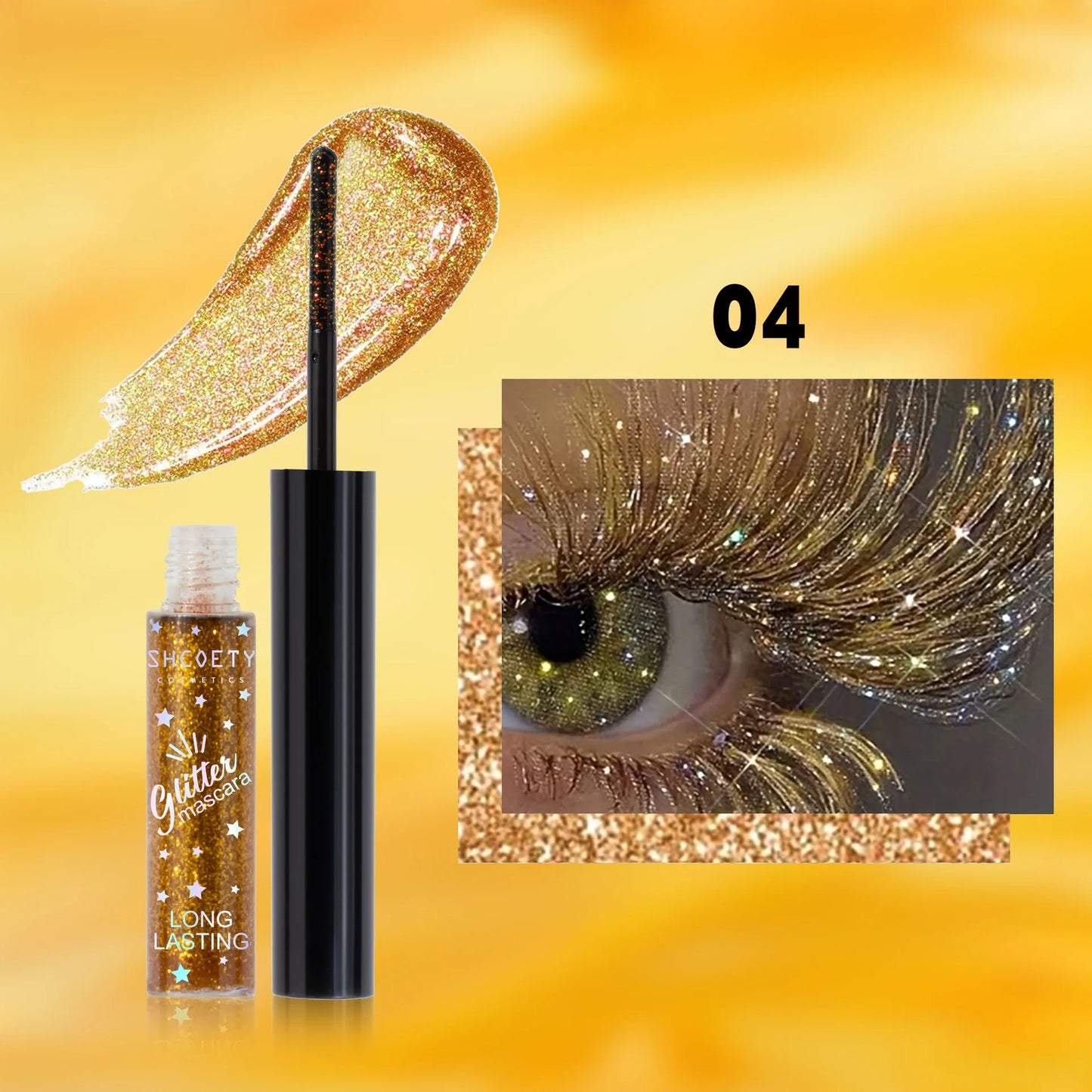 Mascara pailleté 5 couleurs or diamant perlé waterproof séchage rapide cils recourbés extensions coloré maquillage