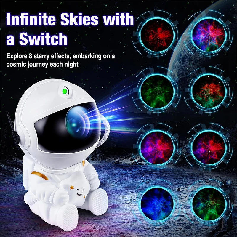Astronaut Galaxy Projector Night Light – Starry Sky Lamp for Kids' Bedrooms & Space Decor