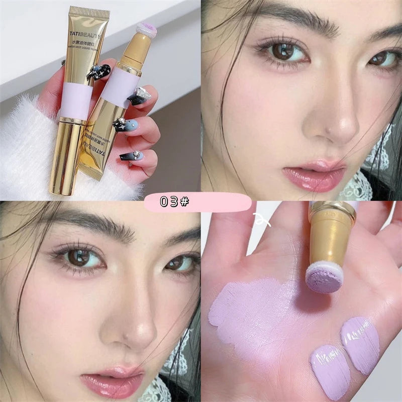 Blush Liquide — Teinte Fraise Lait et Violet, Fini Mat, Pour Shading et Contouring, Illumine le Teint, Maquillage Coréen, Cosmétique pour Femmes