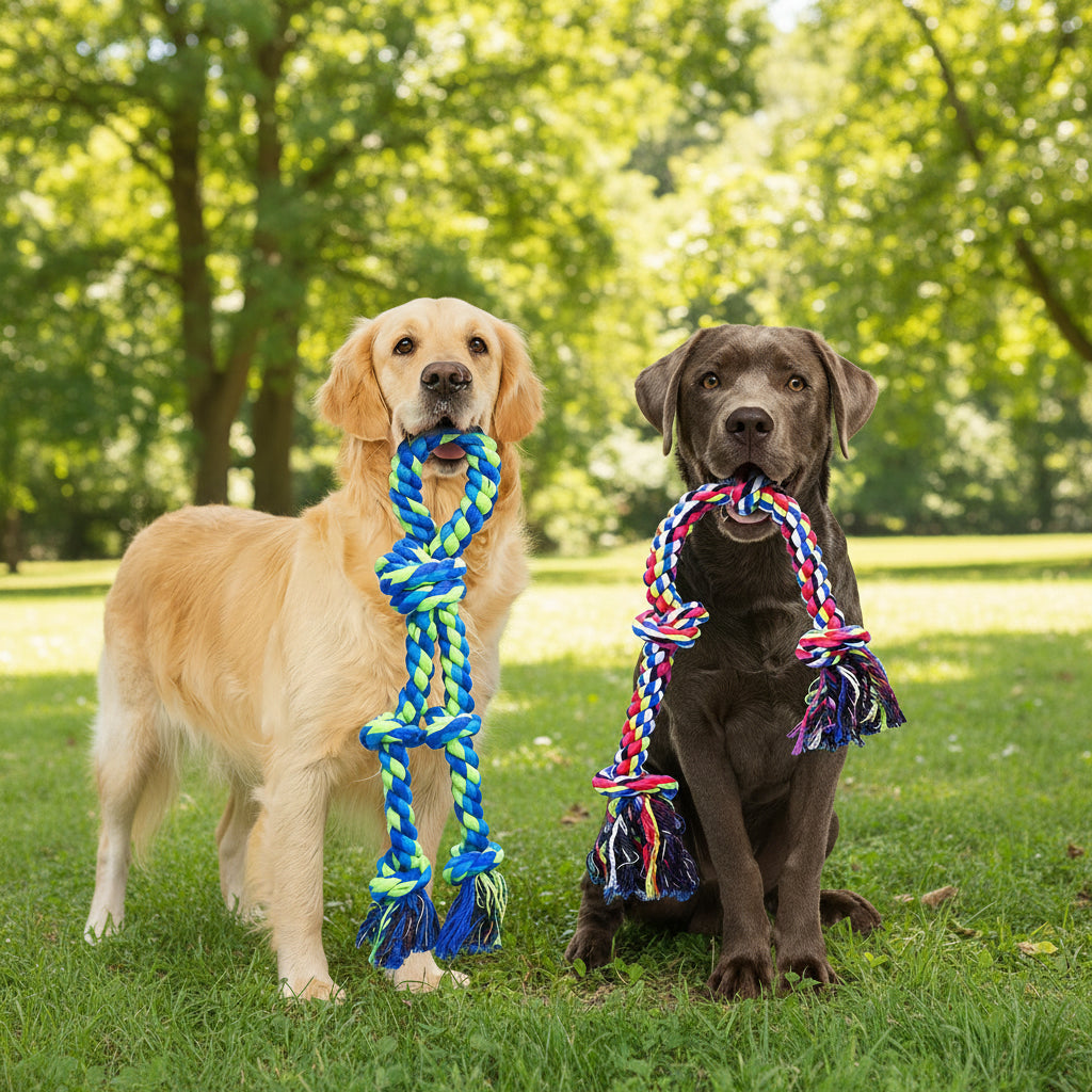 Heavy-Duty Rope Knot Dog Toy – Durable Interactive Chew & Tug Toy