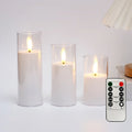 LED Flameless Candles with Remote & Timer – Flickering Acrylic Glass Candle Lights