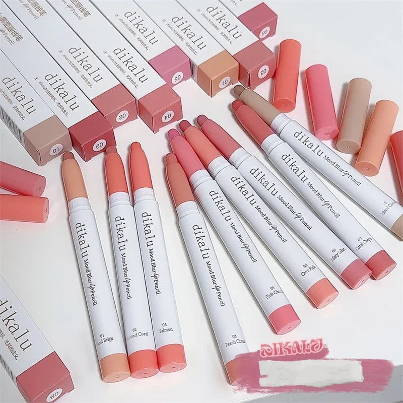 Crayon à Lèvres Mat Waterproof – Nude et Corail Rose, Contour, Longue Tenue, Anti-Transfert, Maquillage des Lèvres