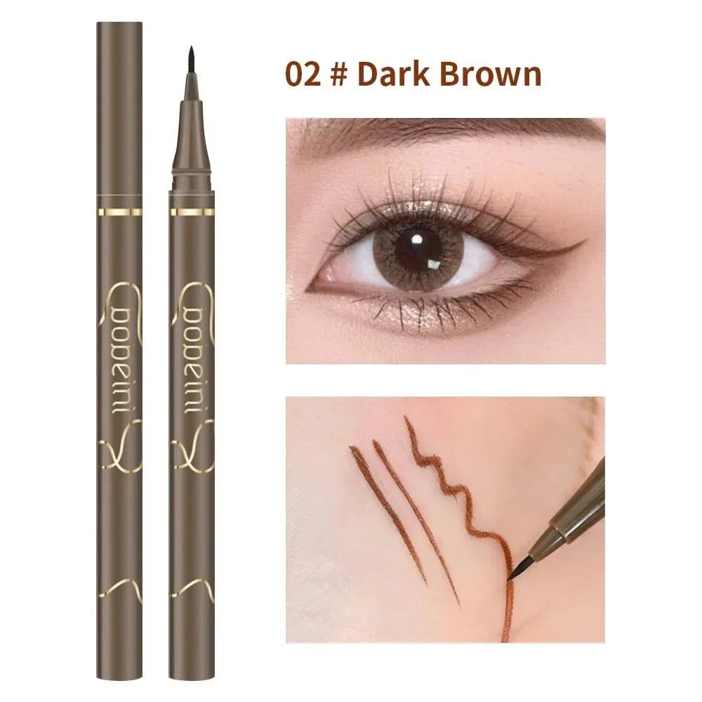 Eyeliner liquide waterproof, séchage rapide, ultra-fin, mat noir et marron, longue tenue, crayon soyeux, maquillage yeux, cadeau