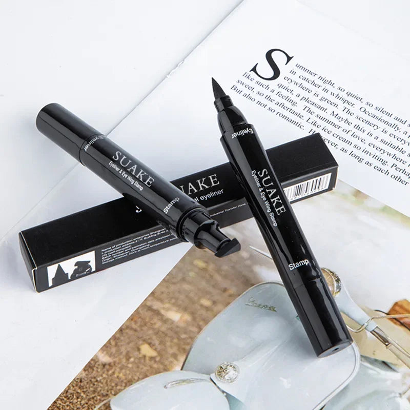 SUAKE – Eyeliner Double tête et tampon d'aile pour les yeux, liquide imperméable à séchage rapide, durable, ne se décolore pas, nouveaux cosmétiques populaires