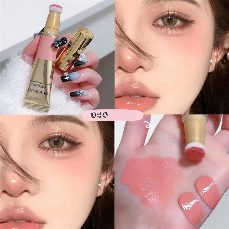 Blush Liquide — Teinte Fraise Lait et Violet, Fini Mat, Pour Shading et Contouring, Illumine le Teint, Maquillage Coréen, Cosmétique pour Femmes