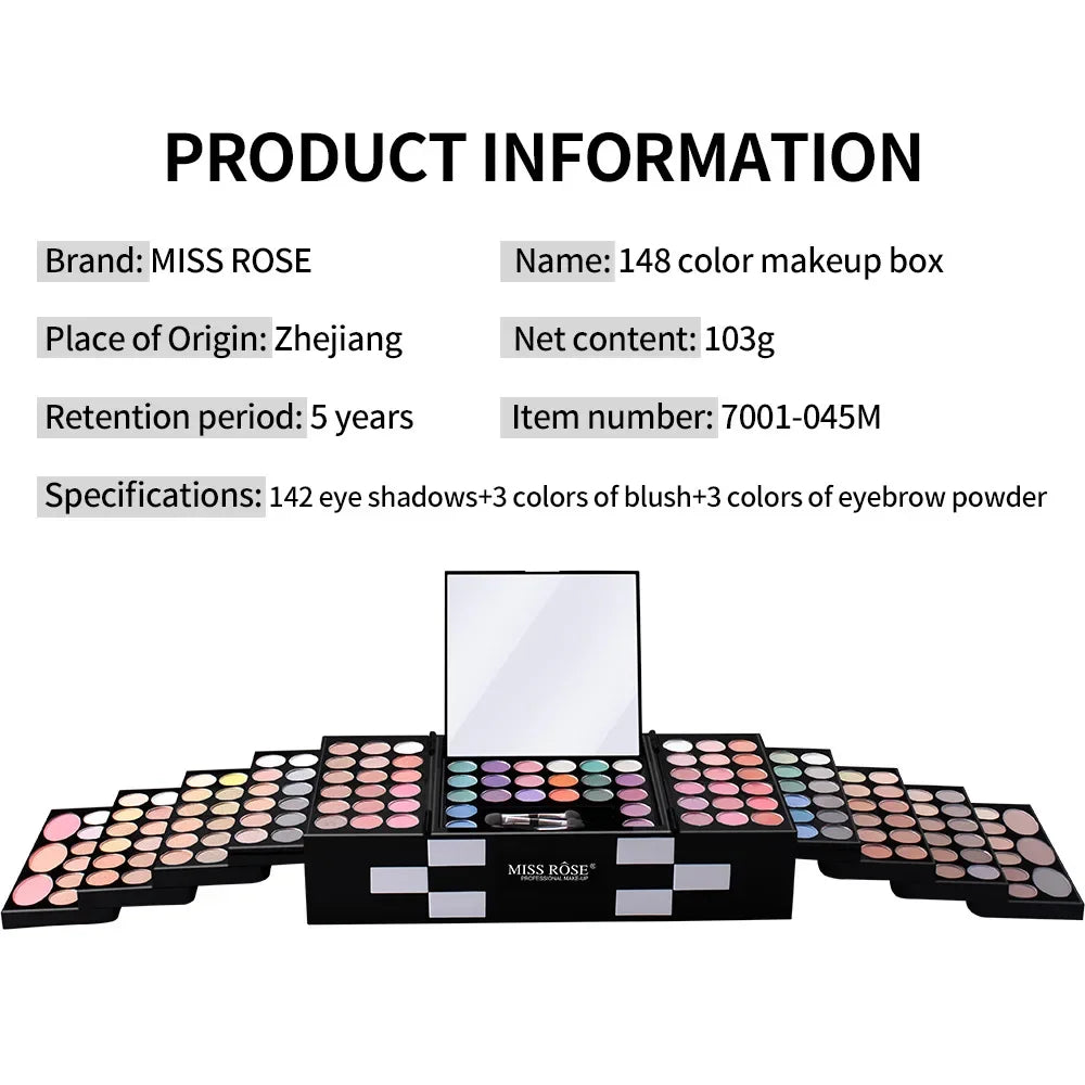 Maquillage pour femmes Kit complet tout en un maquillage coffrets cadeaux ombre à paupières poudre sourcil rouge à lèvres correcteur Blush brosse Palette