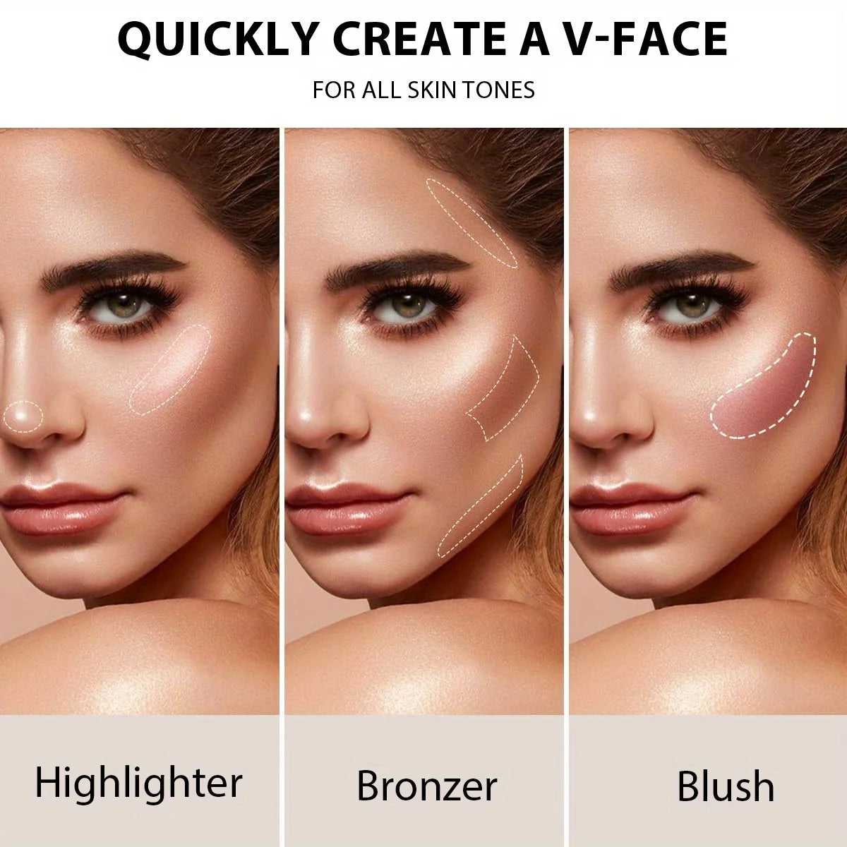 Poudre 5 en 1 – Blush, Tenue Longue Durée, Contrôle du Sébum, Poudre Fixante Hydratante, Correcteur, Utilisation Sèche ou Humide