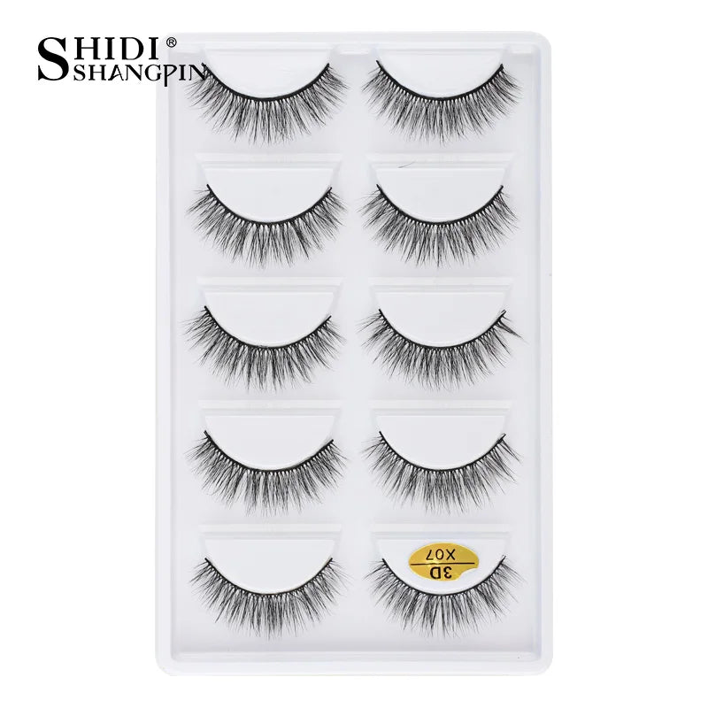 3 à 5 paires – Cils en vison 3D naturels, longs et doux, courts – Faux cils faits main, outil de maquillage pour extension de cils