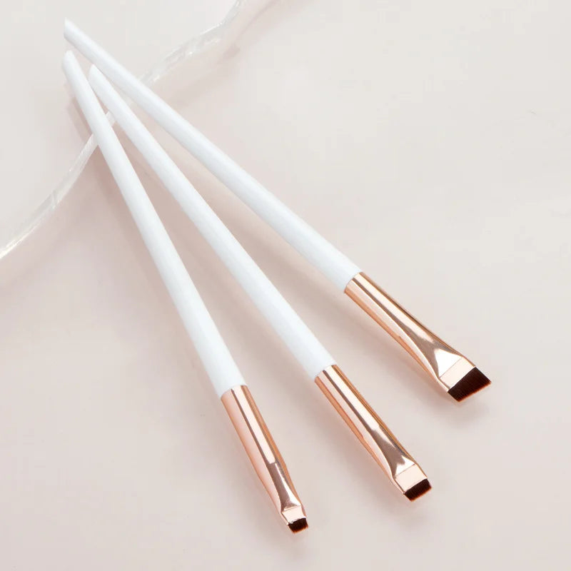 3 pièces/ensemble lame Eyeliner brosse à sourcils Portable plat fin Eye Liner sourcils Contour pinceaux de maquillage outil de maquillage