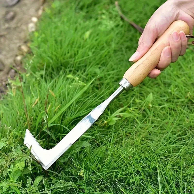Stainless Steel Gap Weeding Tool – L-Shaped Multi-Purpose Garden Hand Tool