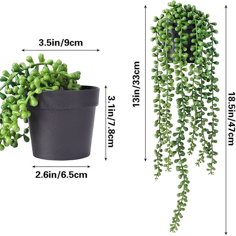 4PCS Artificial Hanging Greenery Set – Realistic Ivy Vine Décor