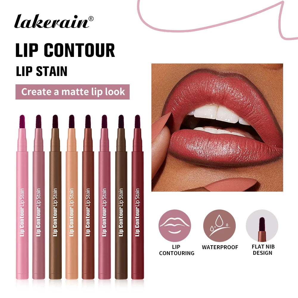 Crayon Lèvres 2-en-1 – Contour et Teinte, Anti-Bavure, Anti-Transfert, Hydratant, Double-Embout, Maquillage des Lèvres