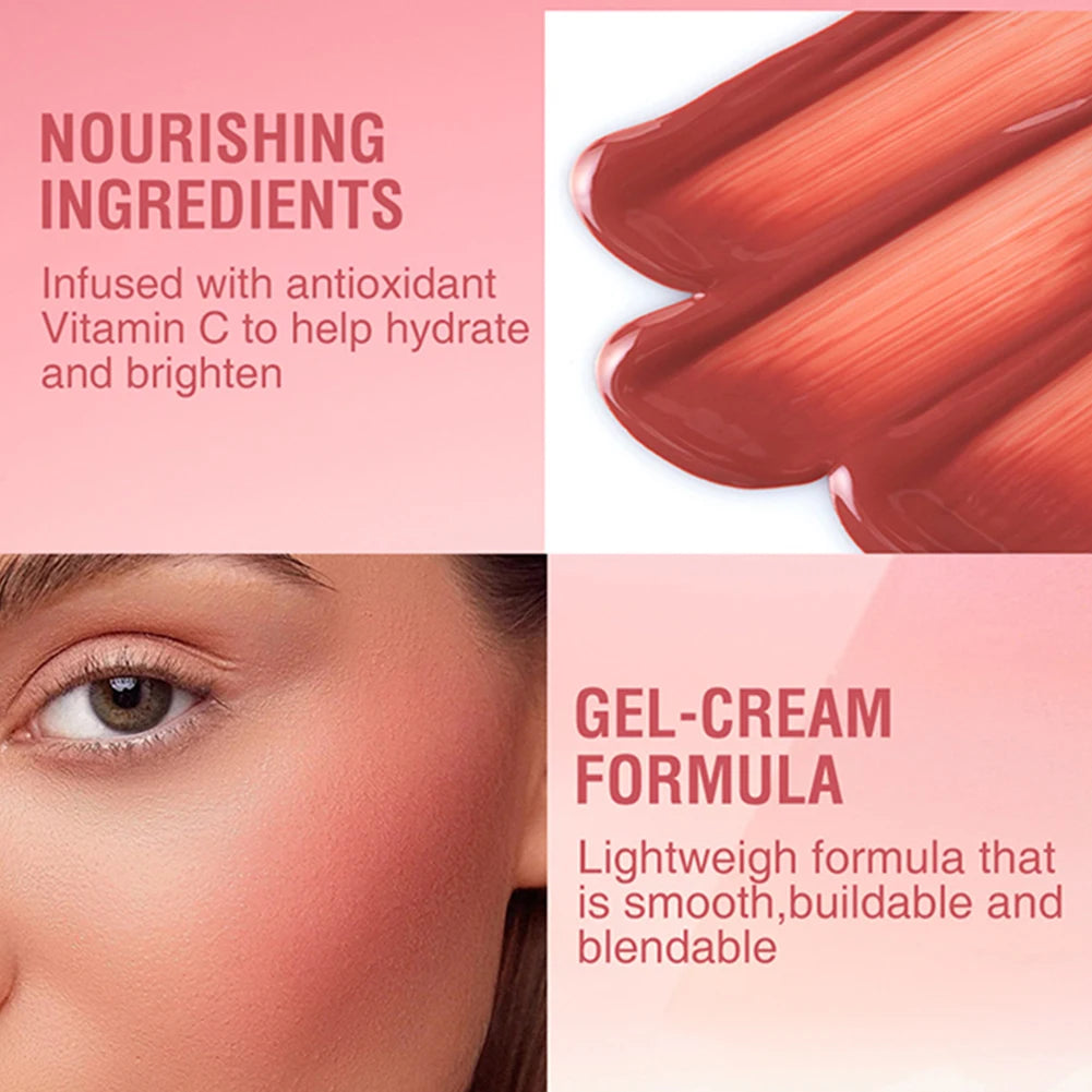 Blush 8 Couleurs — Teinte Joues Brillante, Blush Liquide Waterproof, Multi-usage pour Yeux et Lèvres, Stick Blush, Outil Beauté pour Femmes et Filles