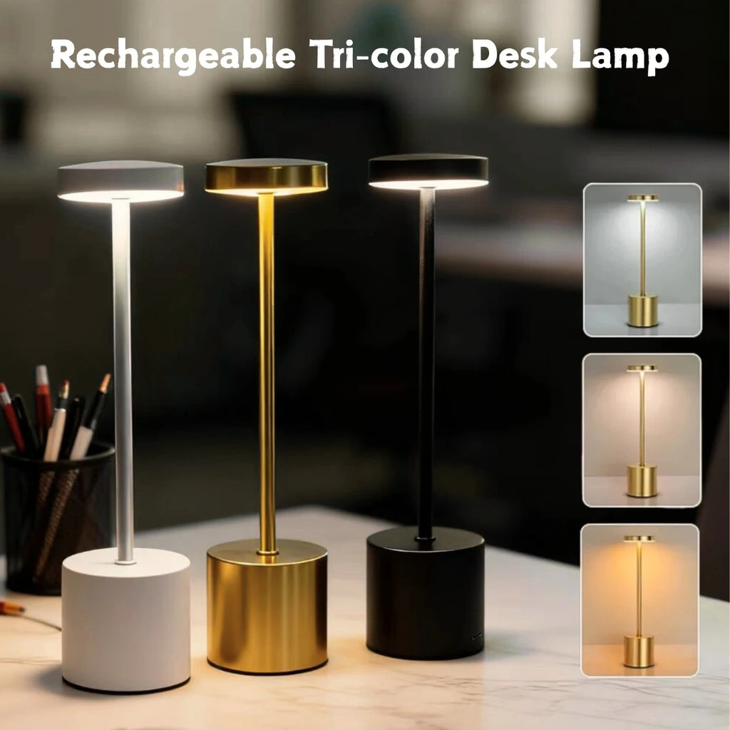 LED Ambient Table Lamp – USB Rechargeable Touch-Control Dimmable Night Light
