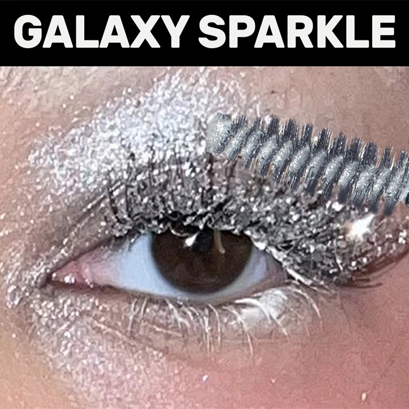 Mascara pailleté diamant rose waterproof séchage rapide volume et recourbant longue tenue cils scintillant maquillage