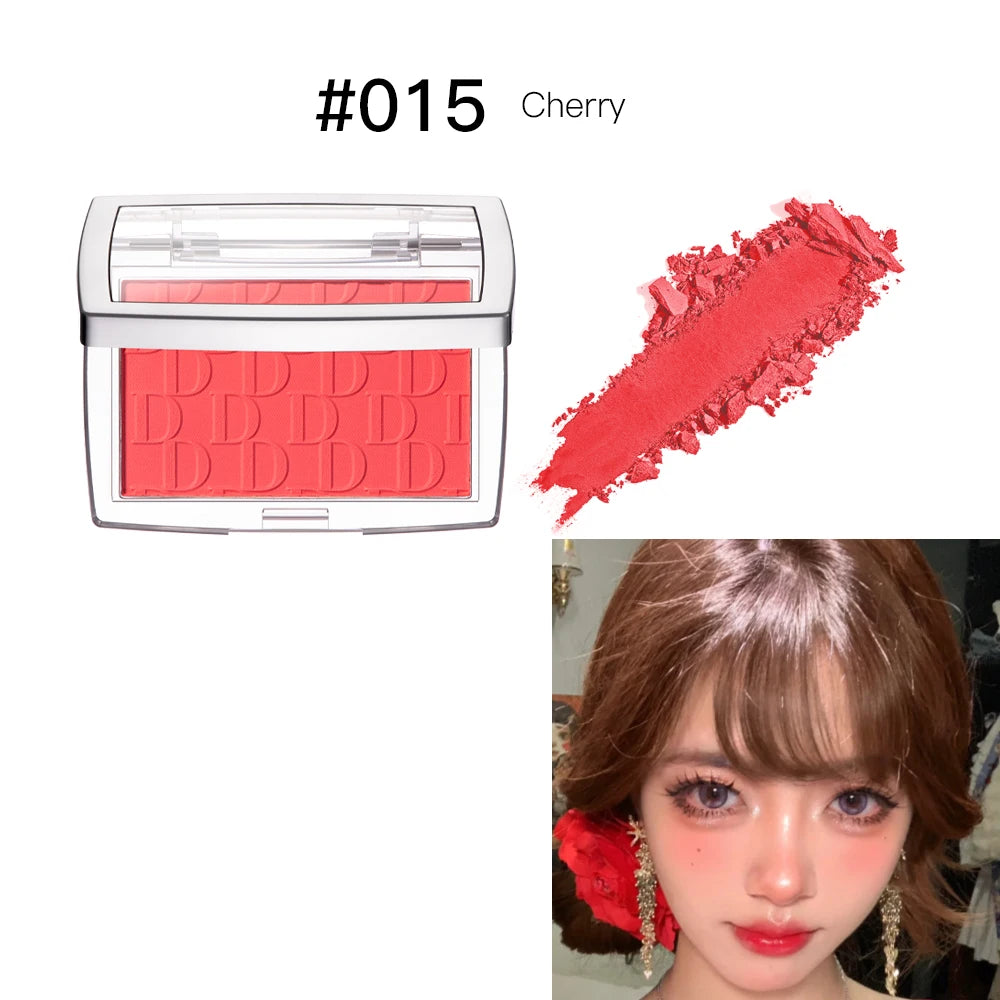 Palette de Blush Mat Embossé — Teinte Rosée, Poudre Blush Visage, Haute Pigmentation, Rose Corail pour Joues, Texture Lisse, Cosmétiques