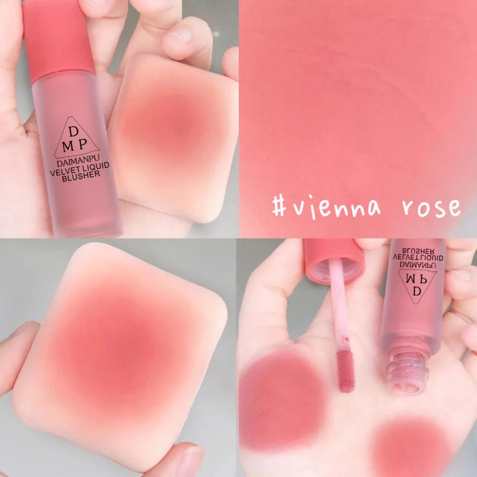 Blush liquide rose – Ombre à paupières longue tenue, waterproof et non décolorant – Rehausse la couleur du visage, facile à appliquer, maquillage féminin