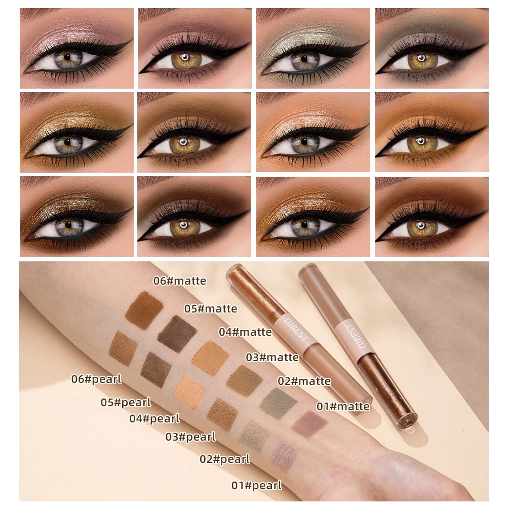 Crayon fard à paupières liquide  double embout, contouring et blush, pigments soyeux, effet flash mat, crème maquillage naturelle