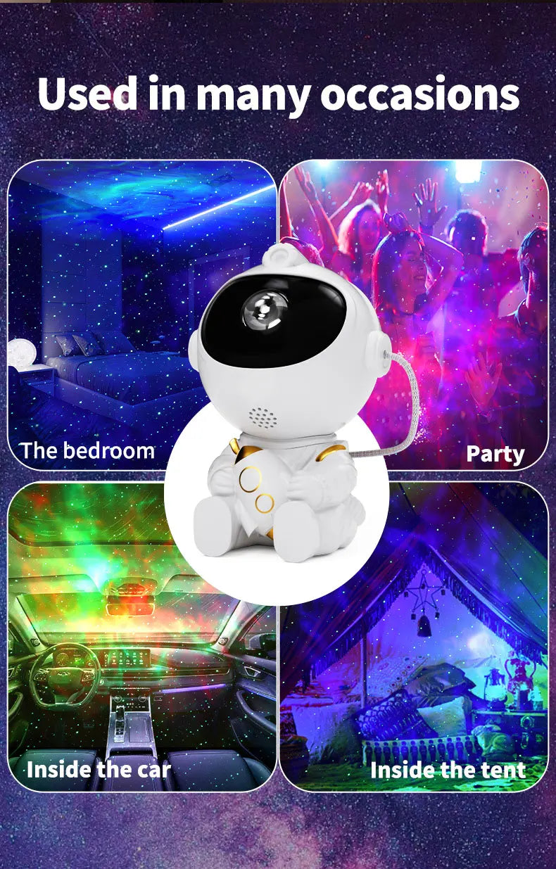 Astronaut Galaxy Projector – LED Starry Sky Night Light for Bedroom & Room Decor