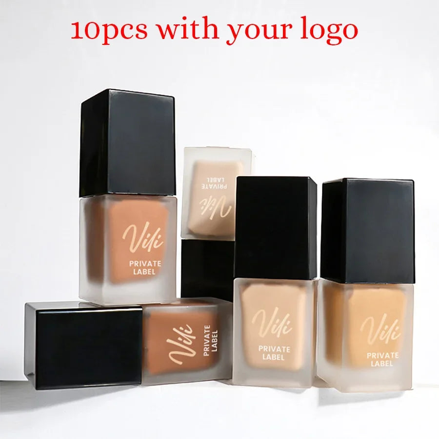 Fond de Teint Liquide Private Label 15 ml – Longue Tenue, Correcteur Léger, Convient Peaux Sèches, Mixtes et Grasses, Maquillage Naturel