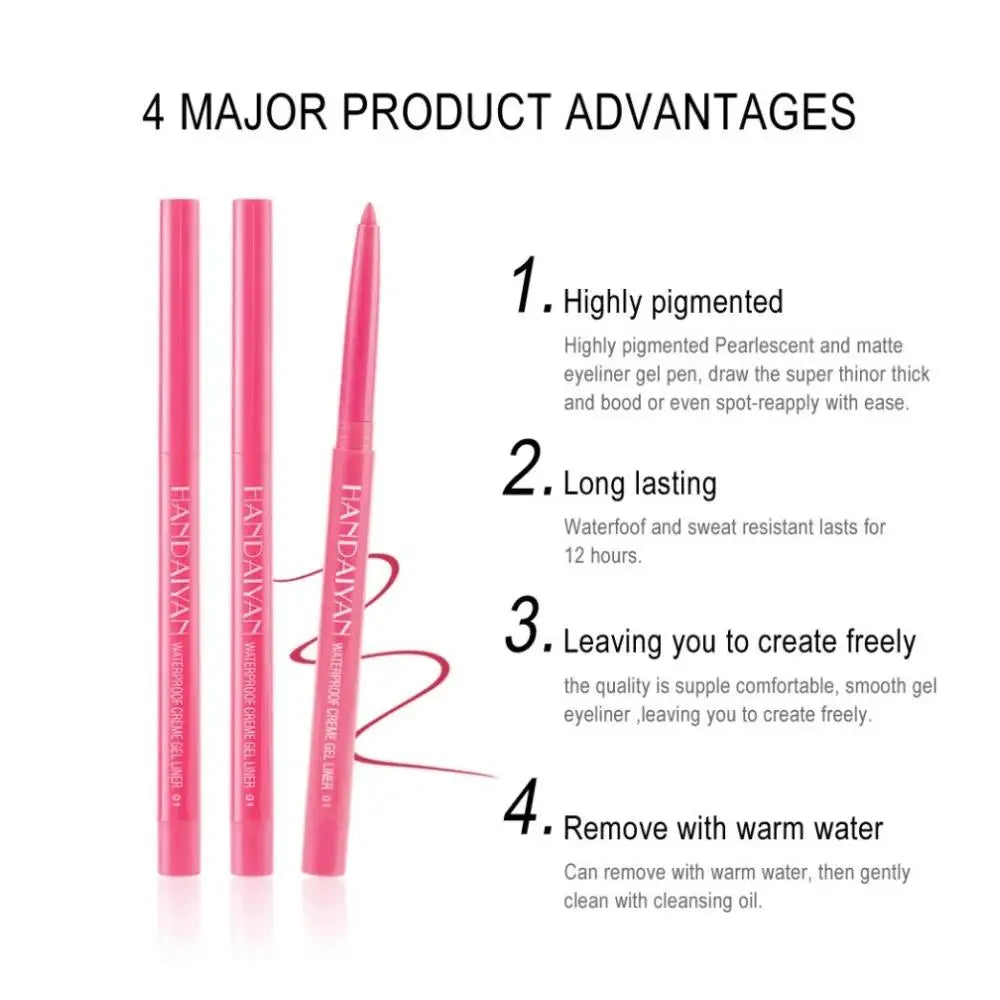 Set Crayons Eyeliner Crème – Waterproof, Longue Tenue, Gel Lisse, Maquillage des Yeux Professionnel, Couleurs Vibrantes