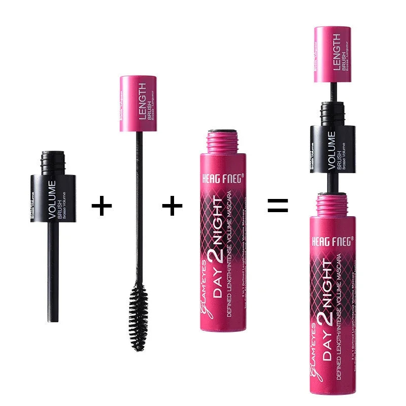 **« Mascara 2-en-1 – Volumisant, allongeant et waterproof »**