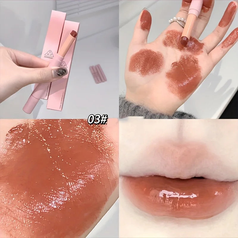 Rouge à Lèvres Hydratant – Fini Miroir, Waterproof, Longue Tenue, Teintes Rosées, Tous Types de Peau