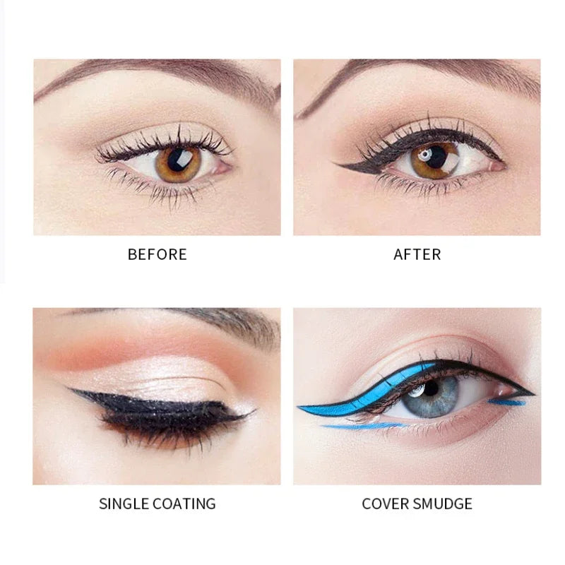 Eyeliner Liquide Noir 36H — séchage rapide, waterproof, longue tenue, crayon lisse, ne bave pas, maquillage yeux