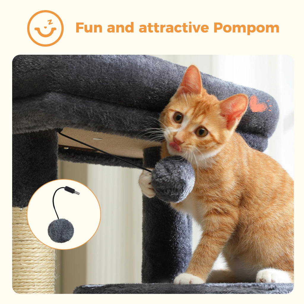 Multi-Level Cat Tree Tower – Cat Condo, Hammock & Scratching Activity Center