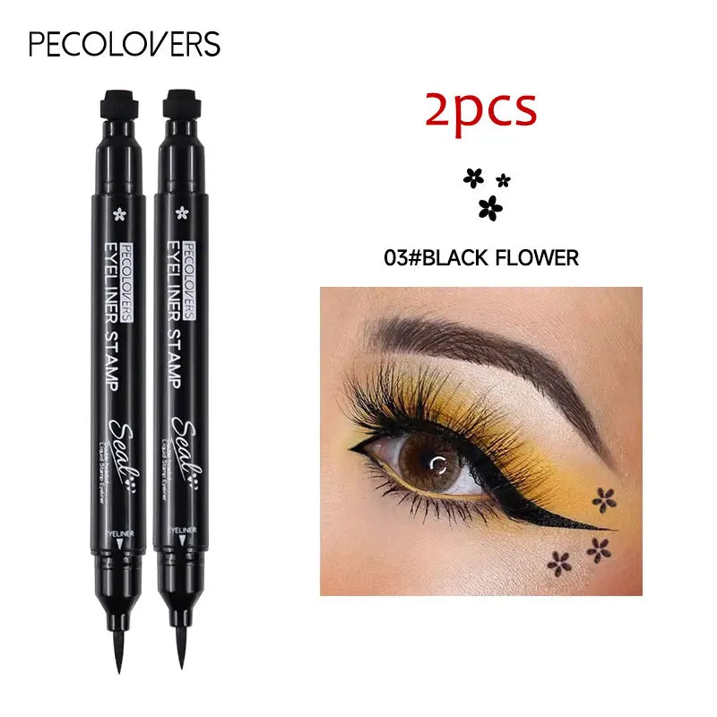 Eyeliner Liquide Étoile Noir – Crayon Yeux avec Tampon Lune 2 en 1, Étanche, Longue Tenue, Application Facile, Maquillage des Yeux