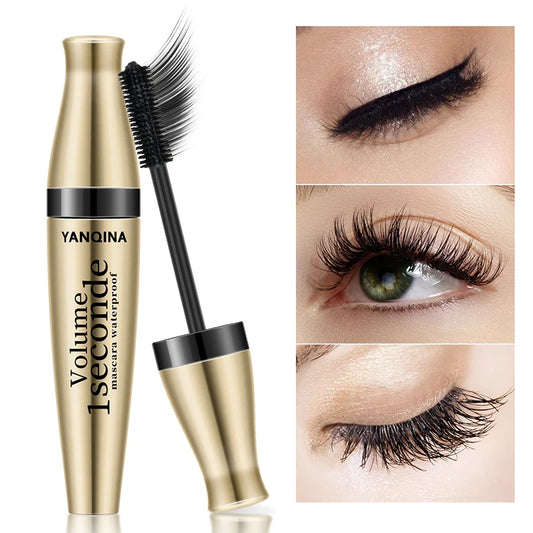 **« Mascara 3D waterproof – Recourbant, fibres noires et longue tenue »**