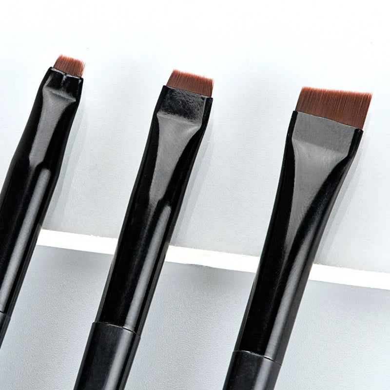 3 pièces/ensemble lame Eyeliner brosse à sourcils Portable plat fin Eye Liner sourcils Contour pinceaux de maquillage outil de maquillage