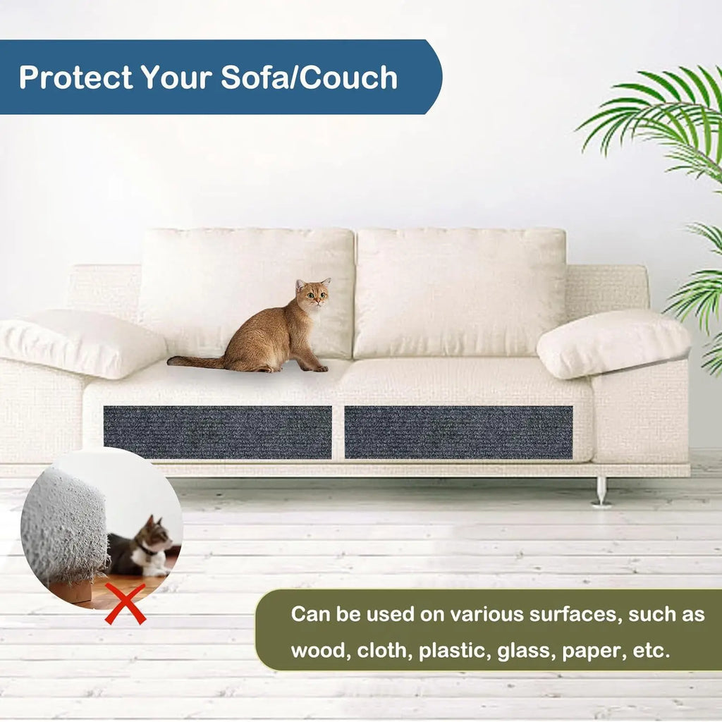 Self-Adhesive Cat Scratch Protector – Trimmable Furniture & Wall Protection Mat