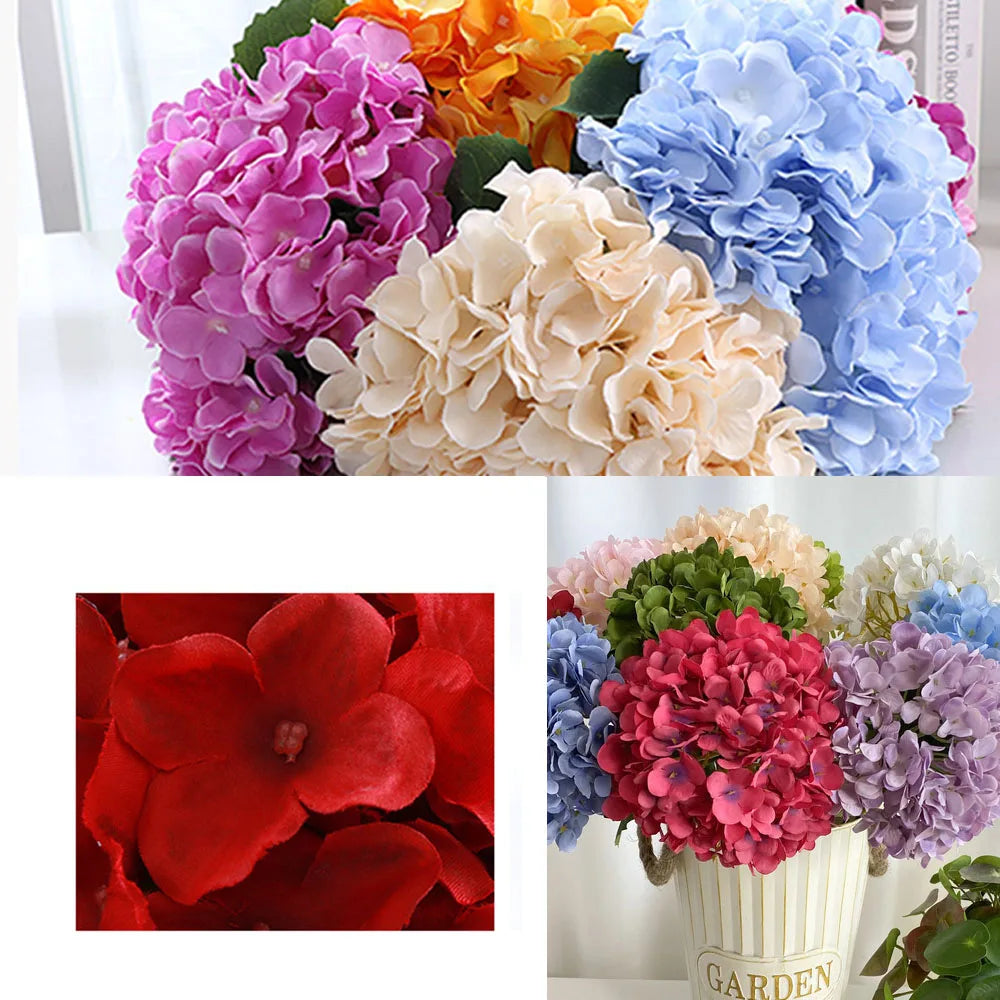 58CM Artificial Hydrangea Bouquet – Realistic Silk Flowers for Home & Wedding Décor