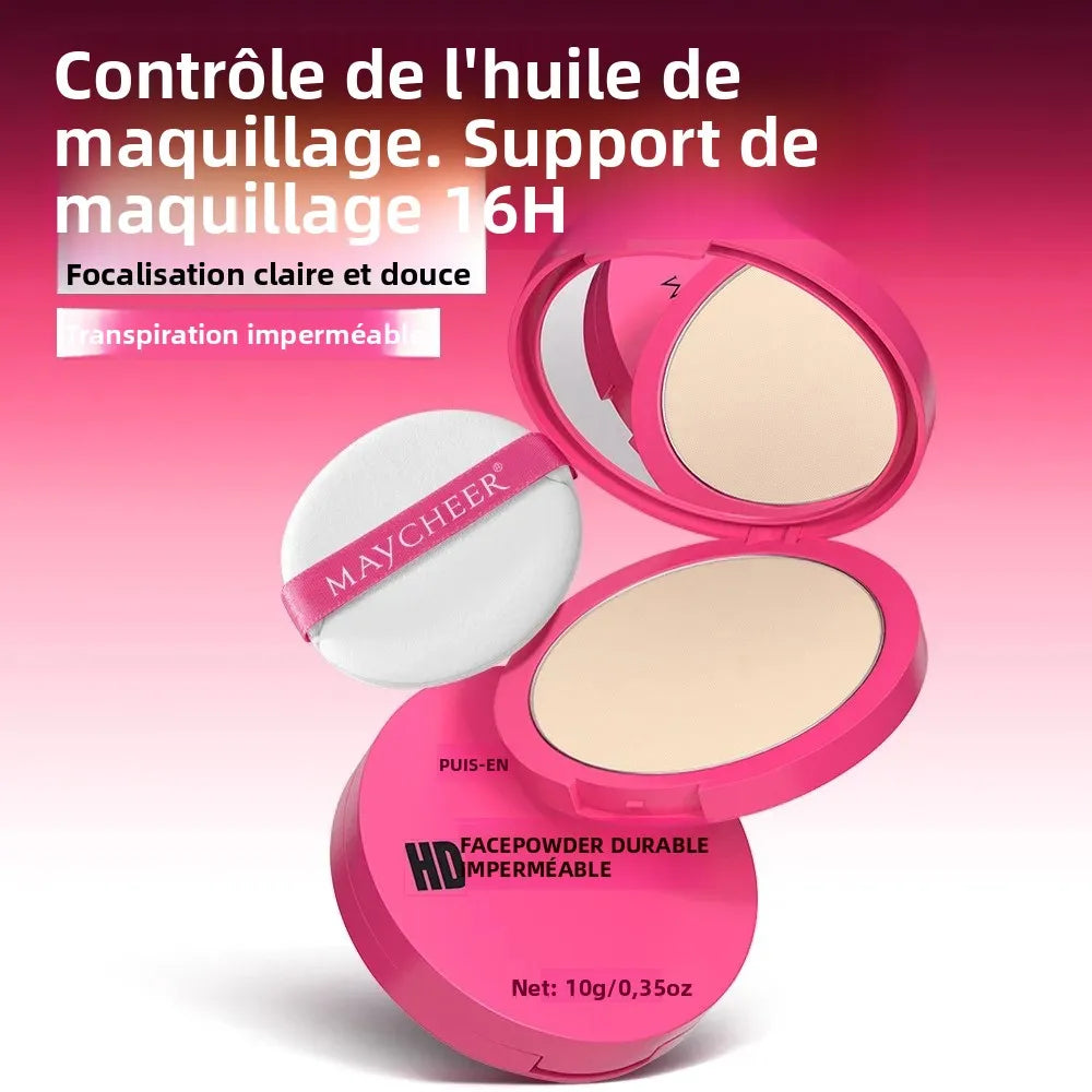 Fond de Teint Poudre Pressée Mat Naturel – Anti-Brillance, Éclaircissant, Compact Blanchissant, Correcteur et Base de Maquillage pour le Visage