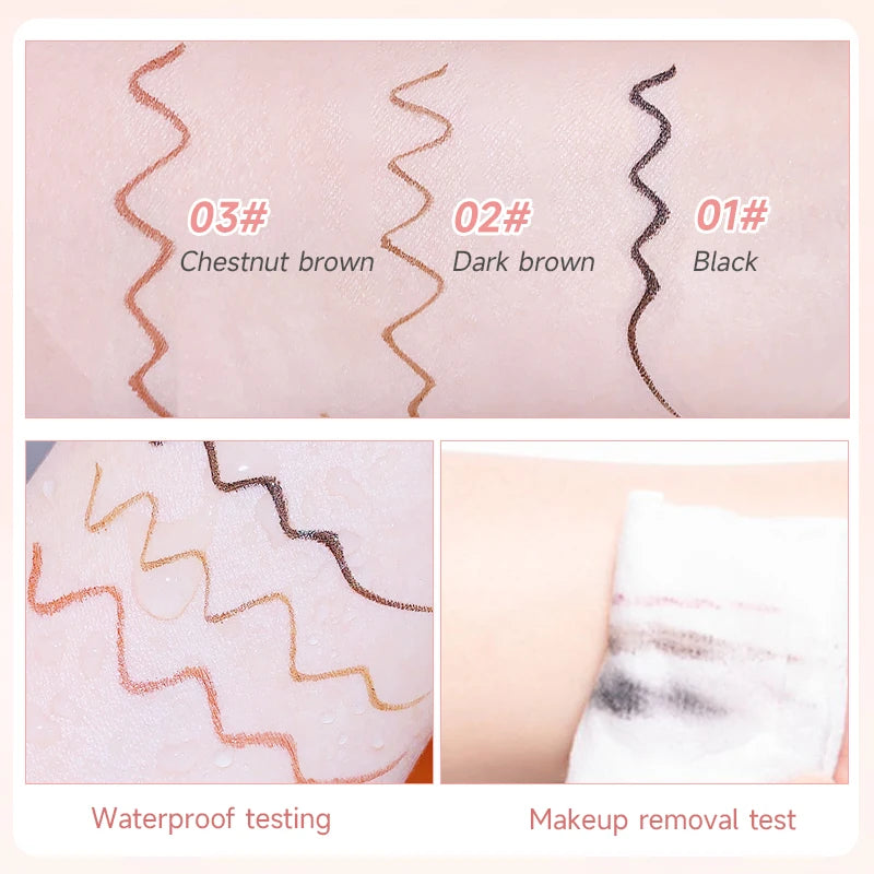 Set 2 pcs – crayon eyeliner et sourcils noir, longue tenue, waterproof, application facile, finition naturelle, lisse, outil beauté