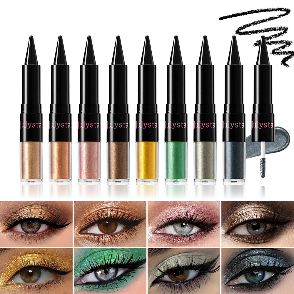 Crayon fard à paupières 2 en 1, noir intense, ultra-pigmenté, waterproof, longue tenue.