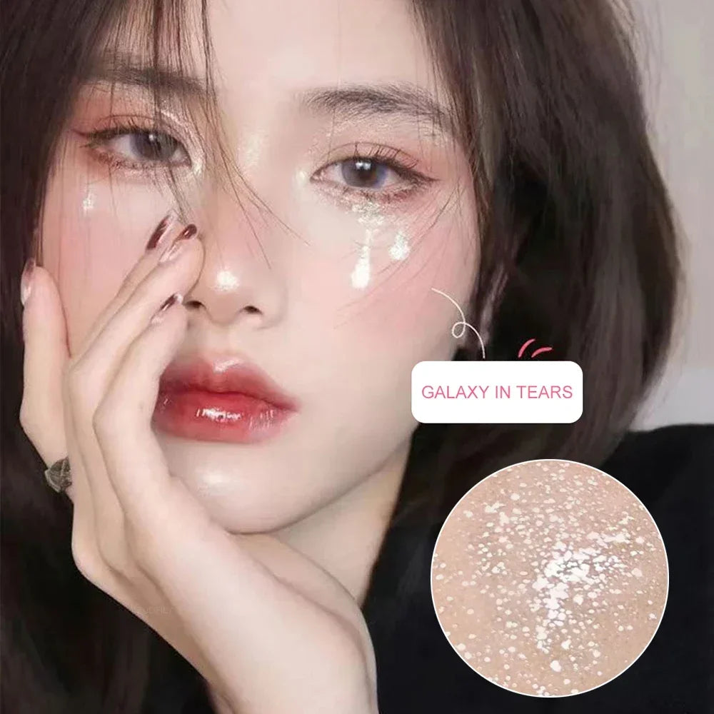 Fard à paupières liquide, highlighter, waterproof, ultra brillant, longue tenue, monochrome pailleté, intensifie le fard soyeux