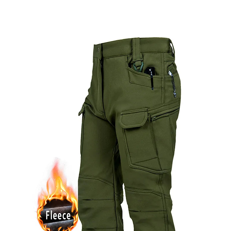 Pantalon d’Hiver Homme – Imperméable, Doublé Polaire, Snowboard et Ski, Softshell, Multi-Poches, Pantalon de Travail et Outdoor