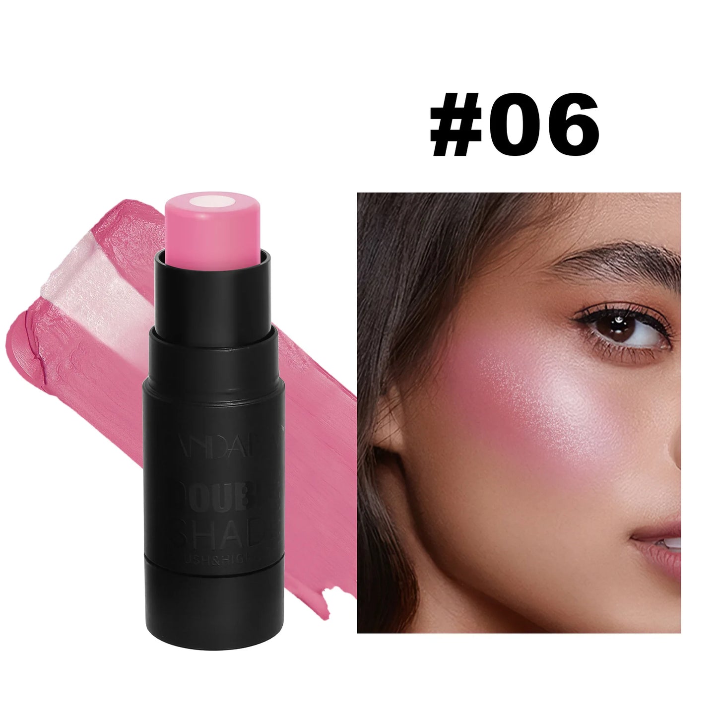Stick Blush Velours — Crème Rouge Longue Tenue pour Joues, Lèvres et Yeux, Facile à Estomper, Fini Naturel