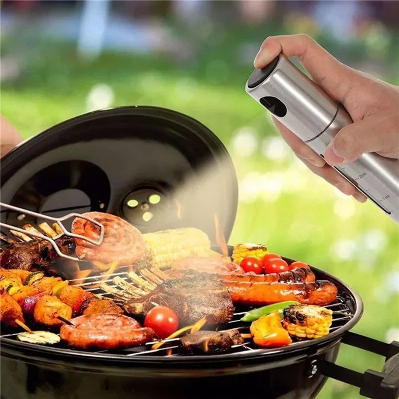 304 Stainless Steel Oil Sprayer Bottle – Refillable Olive Oil & Vinegar Mister for BBQ, Baking & Cooking