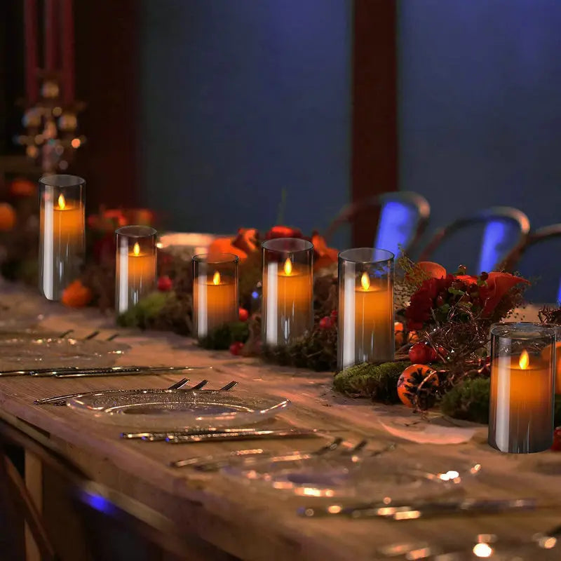 Rechargeable LED Flameless Pillar Candle Set – Real Wax Moving Wick Candles with Remote & Timer