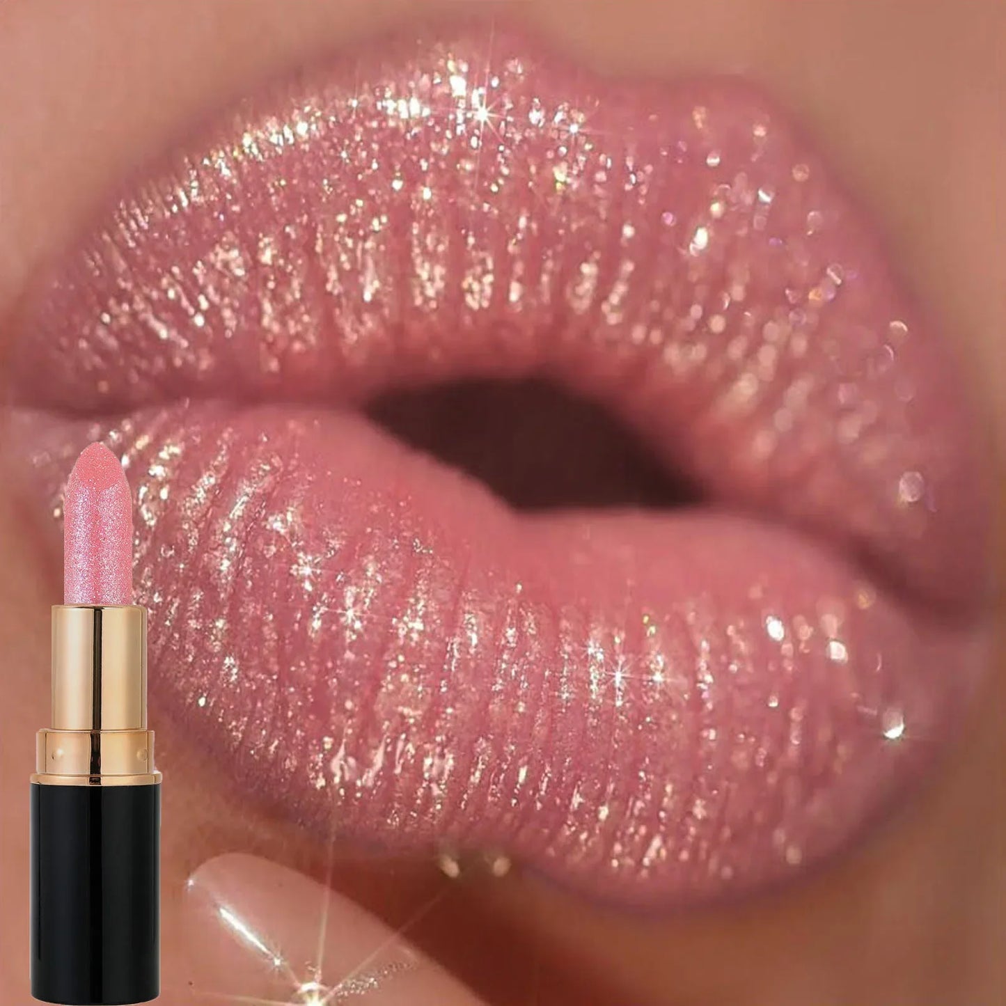 Rouge à lèvres scintillant résistant à l'eau, hydratant, durable, diamant, scintillant, glaçure, sexy, nude, scintillant, tube noir, maquillage, Jules, teinte, 256