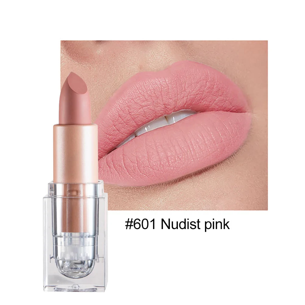 Rouge à Lèvres Mat Nude – Fini Velours, Longue Tenue, Waterproof, Maquillage Coréen, Cadeau Populaire pour Femmes