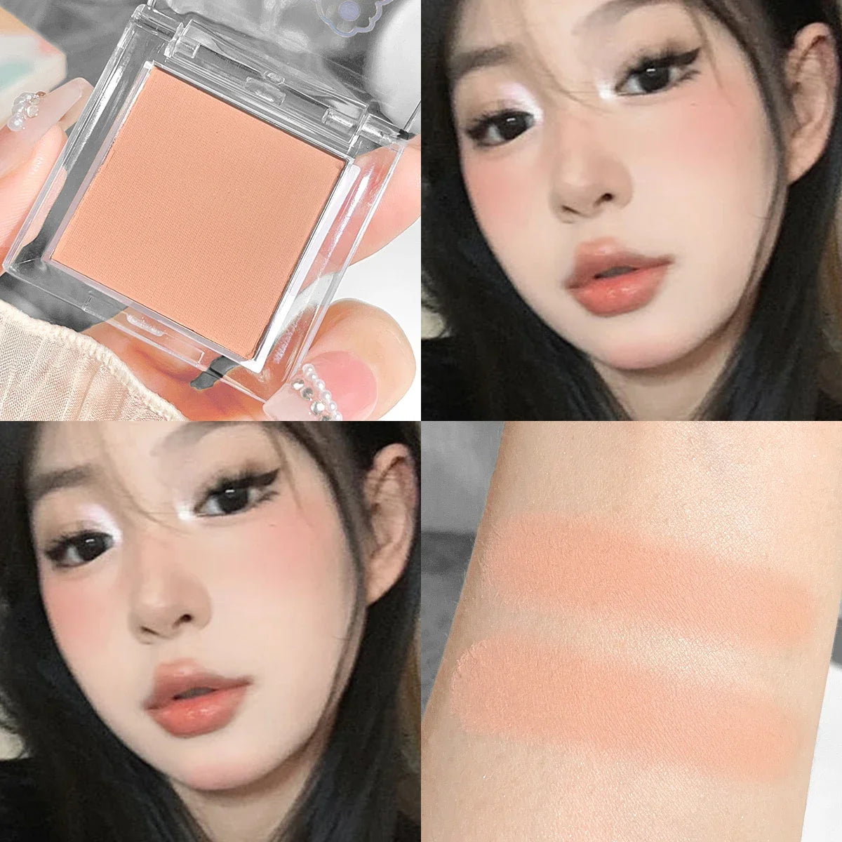 Palette de fards à paupières monochromes mats, poudre illuminatrice lumière naturelle pour un contour des yeux délicat et lumineux