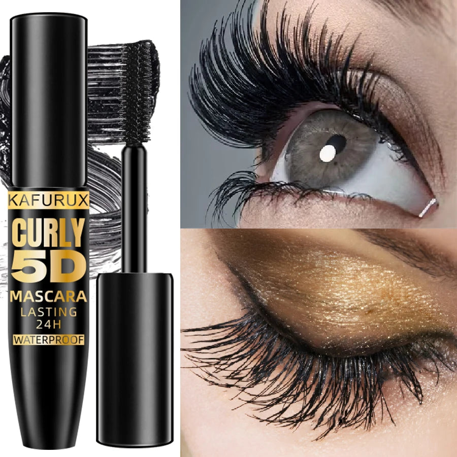 Mascara noir 5D waterproof – Allonge et épaissit les cils avec fibres de soie | Effet extension pour un regard intense | Maquillage pour femmes | Idéal comme cadeau beauté