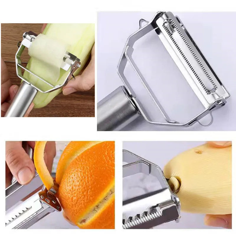 Double-Head Stainless Steel Vegetable Peeler – Multifunction Fruit, Vegetable & Melon Slicer Kitchen Tool