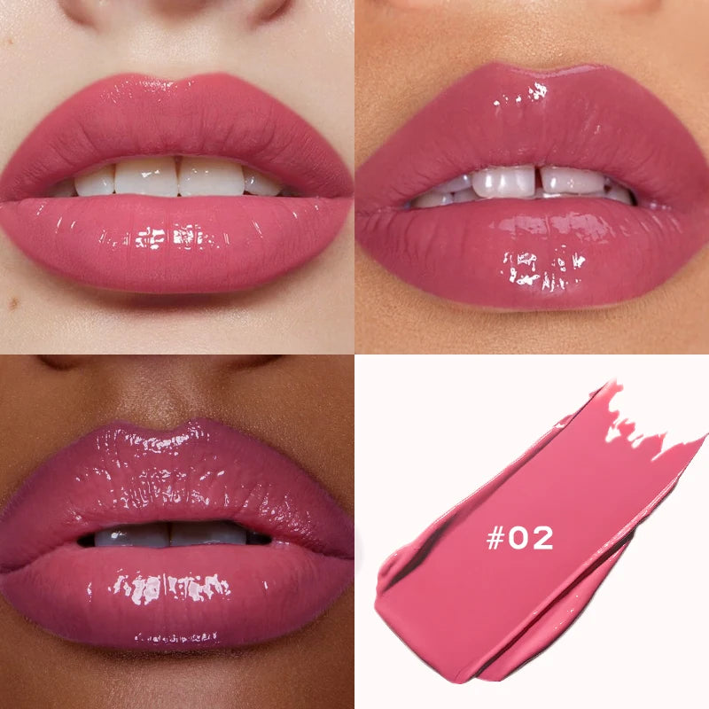 Rouge à lèvres effet miroir aquatique — Finition blanche | Non transférable et résistant aux taches | Hydratant avec effet gloss lumineux | Maquillage lèvres doux et brillant