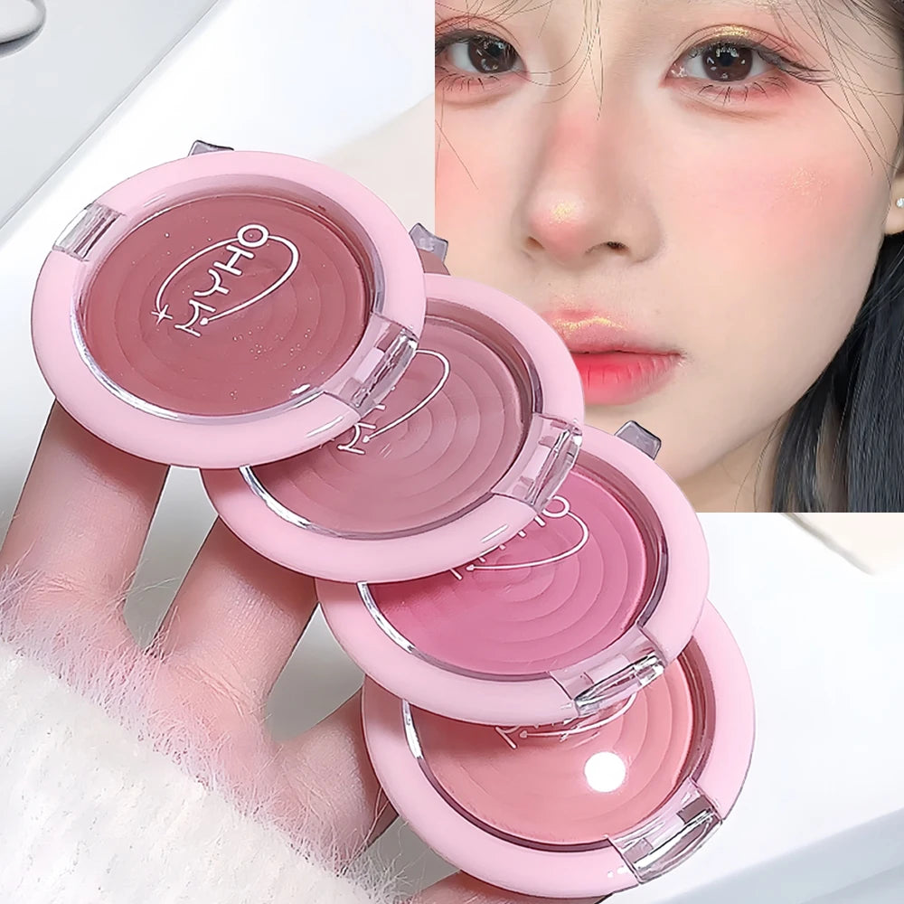 Palette de blush poudre– Fini mat, faible saturation, teintes gris-rose – Couleur modulable, illumine le teint, effet highlight, maquillage naturel