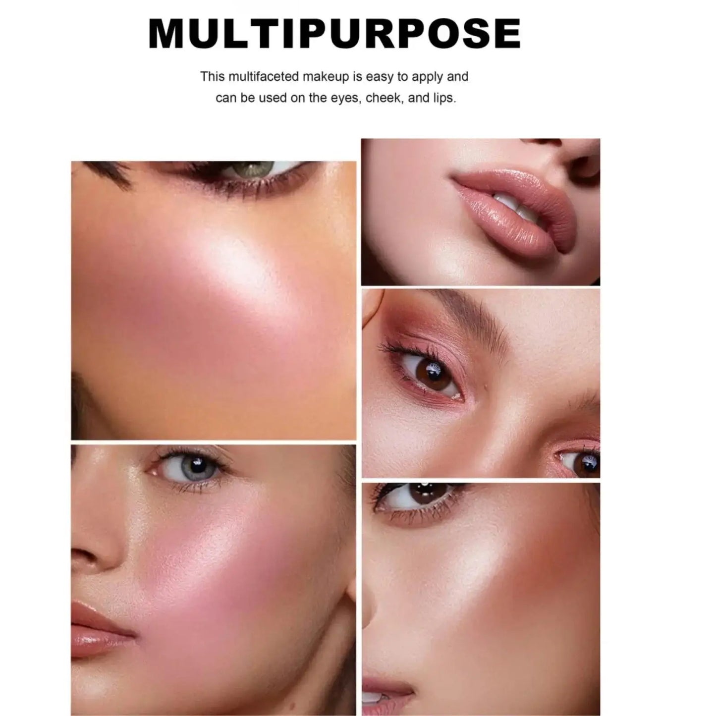 Stick Blush Velours — Crème Rouge Longue Tenue pour Joues, Lèvres et Yeux, Facile à Estomper, Fini Naturel